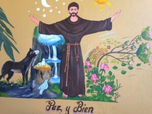 Painting of St. Francis with nature