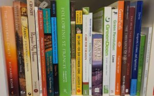 Franciscan books on shelf